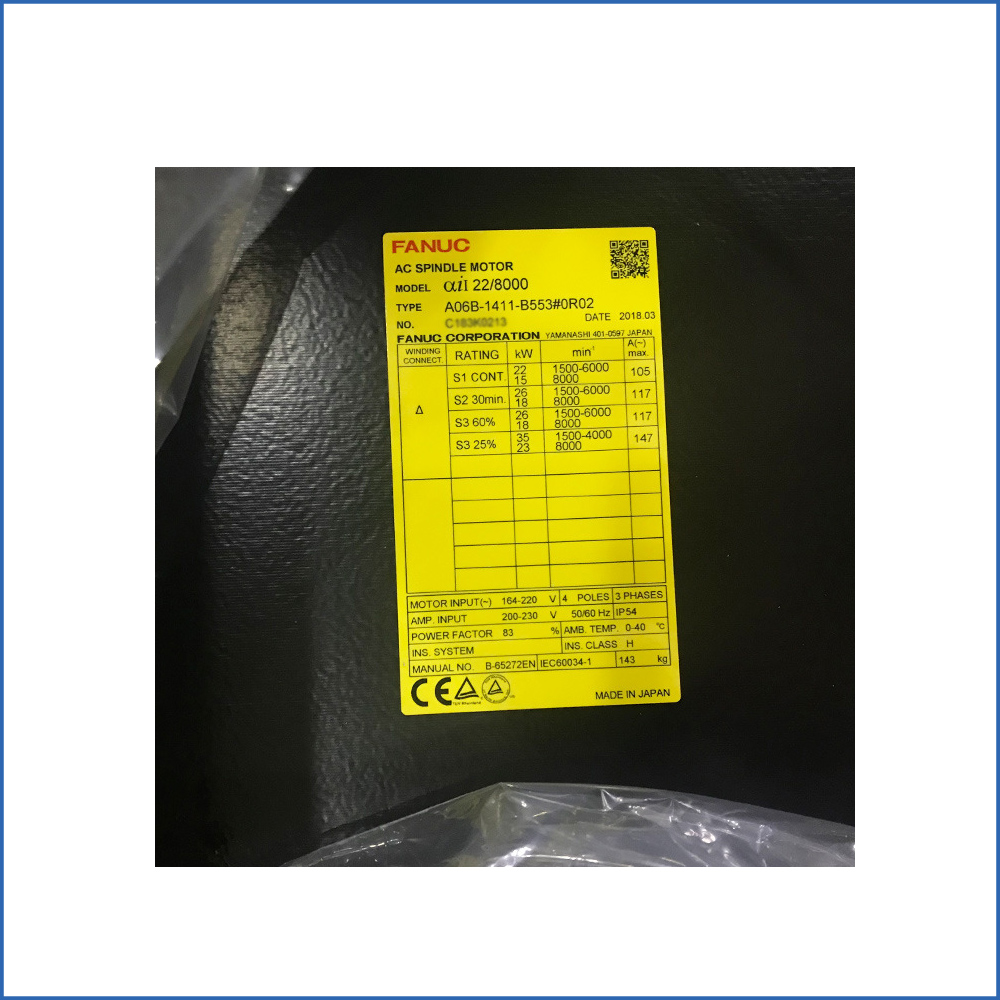 Fanuc A06B-1411-B553#0R02 AC spindle motor